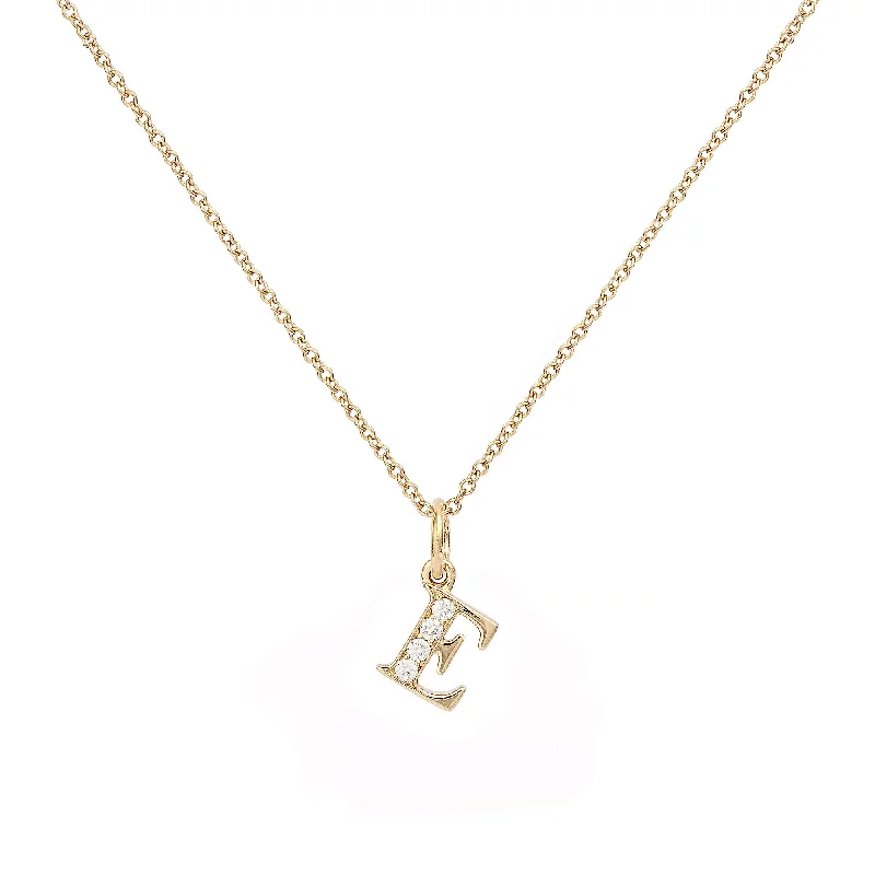 dainty butterfly pendant necklace Love Letter E 18K Gold Necklace w. Diamonds