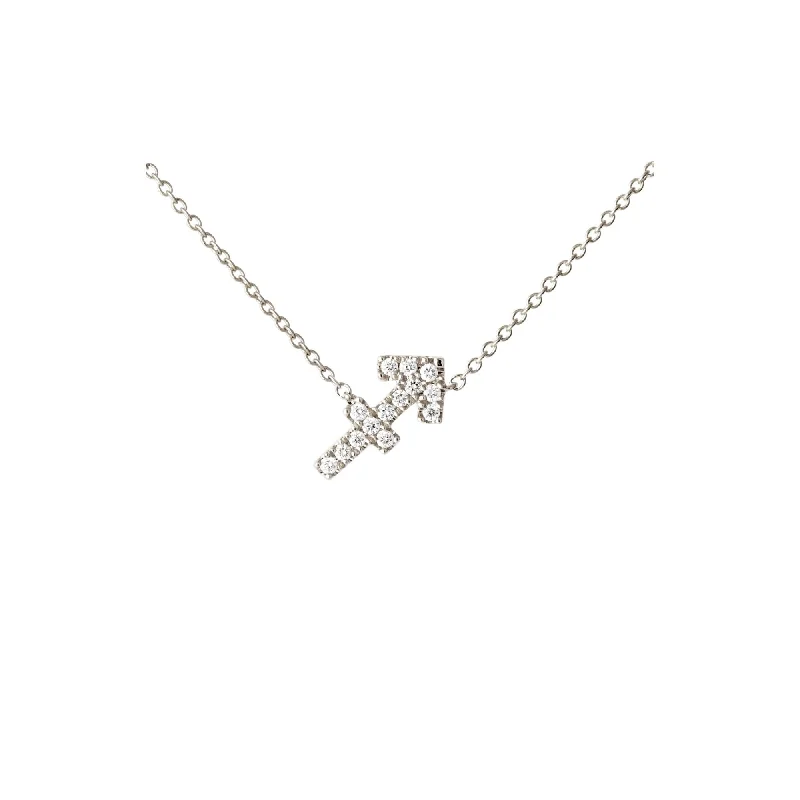 diamond wedding band for women Petit Sign Sagittarius 18K Whitegold Necklace w. Diamonds