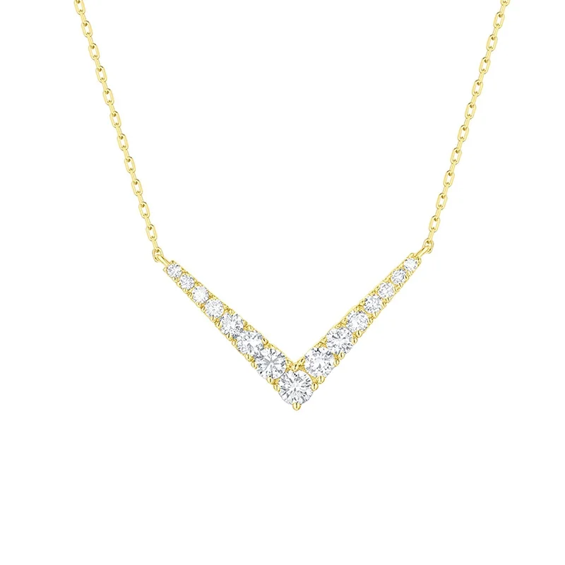 solid gold cartilage hoop Essentials 0.51ct Geometric Necklace NL-00300WHT