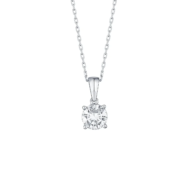 oval cut engagement ring platinum Essentials 0.75ctw Solitaire Pendant
