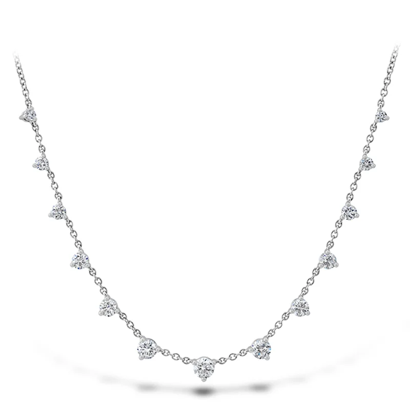 round cut diamond engagement ring Essentials 13-Stone Necklace .79-.88ctw approx.
