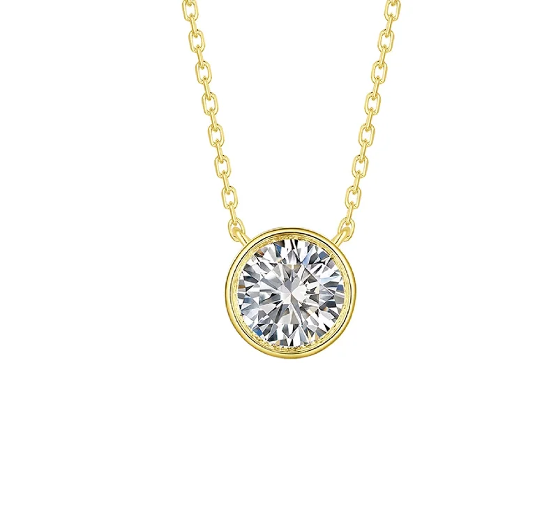 adjustable braided rope ring Essentials 1ct Solitaire Bezel Necklace NL-00101WHT