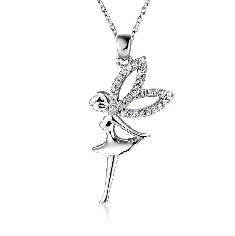 solid gold stacking rings set Fairy Sterling Silver Necklace