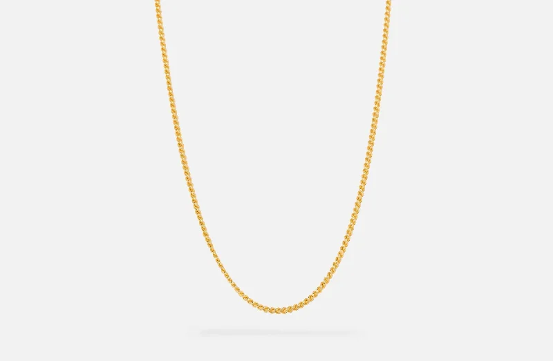 classic pearl bridal earrings IX Curb Medi Gold Plated Necklace
