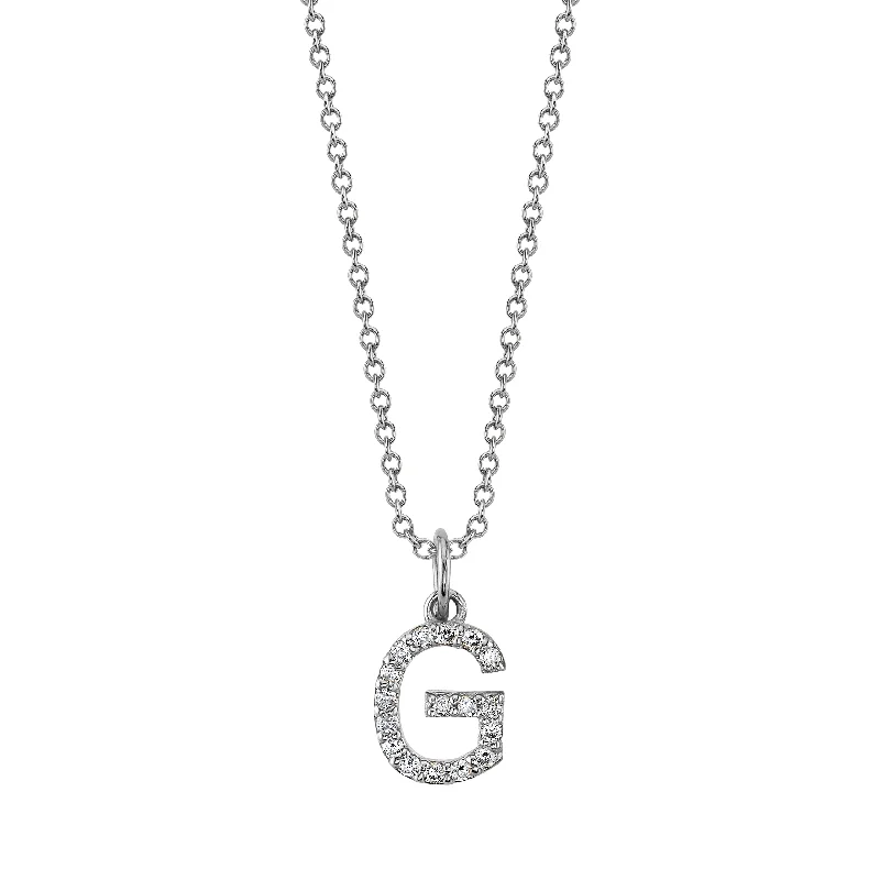 G Initial Birthstone Charm Necklace