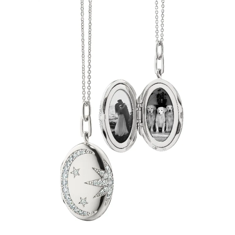 gold heart-shaped pendant necklace GALAXY LOCKET NECKLACE