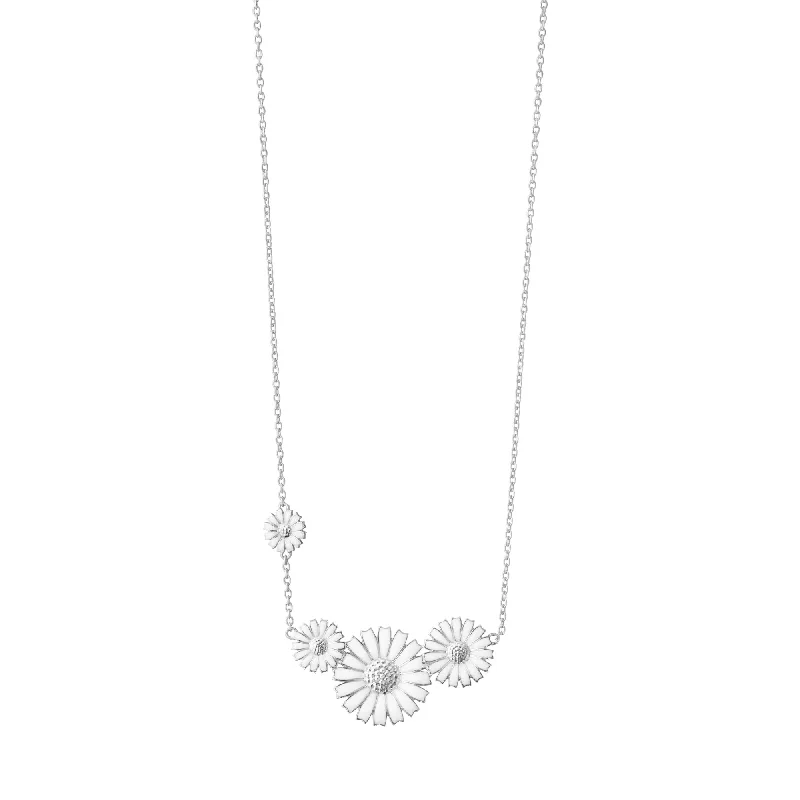 rose gold cartilage barbell Daisy Four Flower Silver Necklace