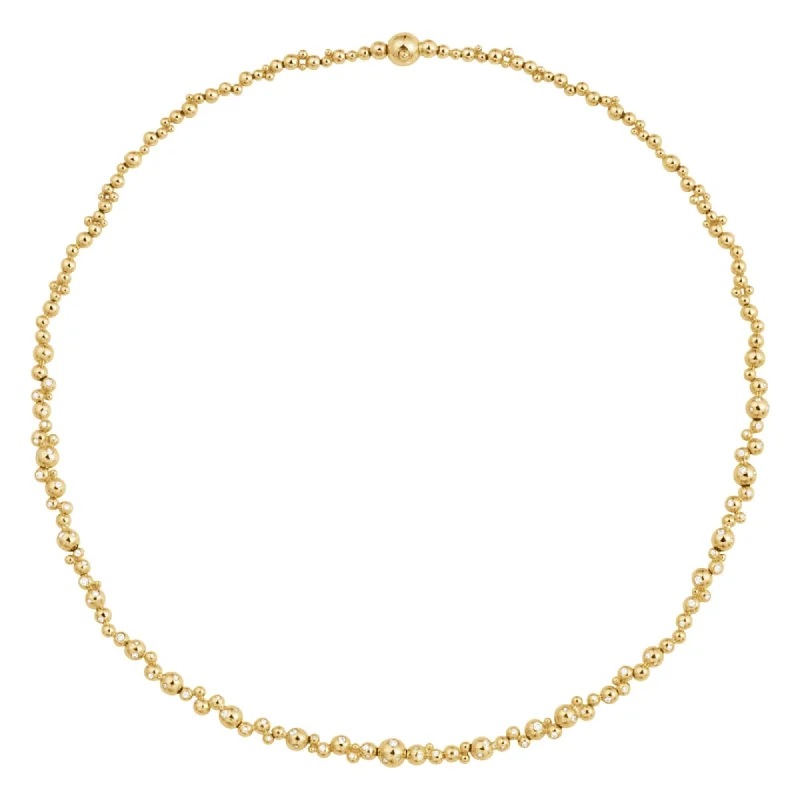 celestial sun charm anklet Moonlight Grapes Slim 18K Gold Necklace w. Diamonds