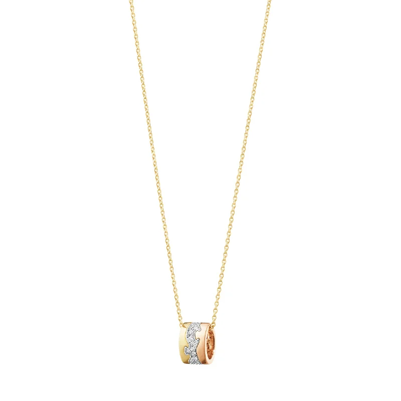 art deco diamond bracelet Fusion 18K Gold, White Gold & Rose Gold Necklace w. Diamonds 0.19 ct