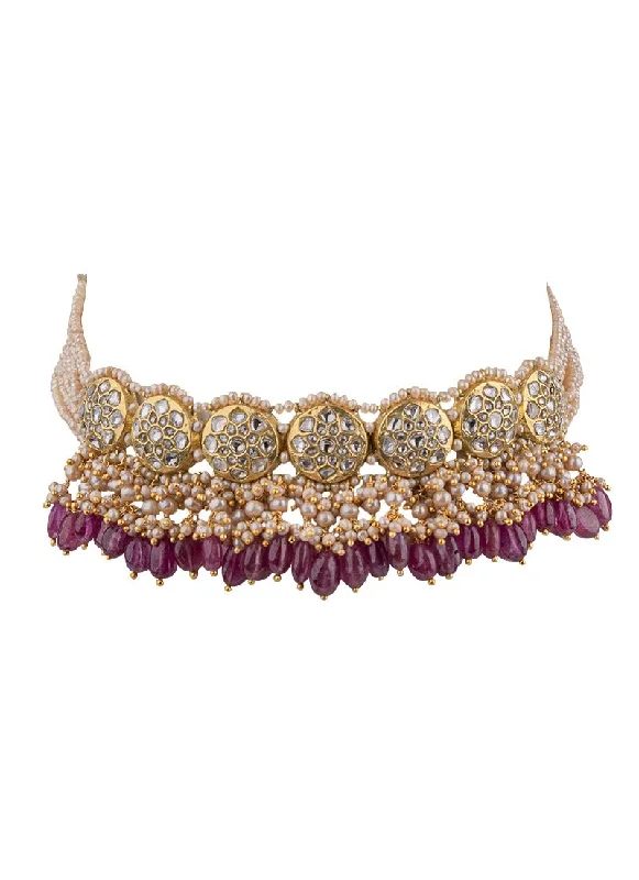 celestial galaxy planet earrings Gisa Polki Choker