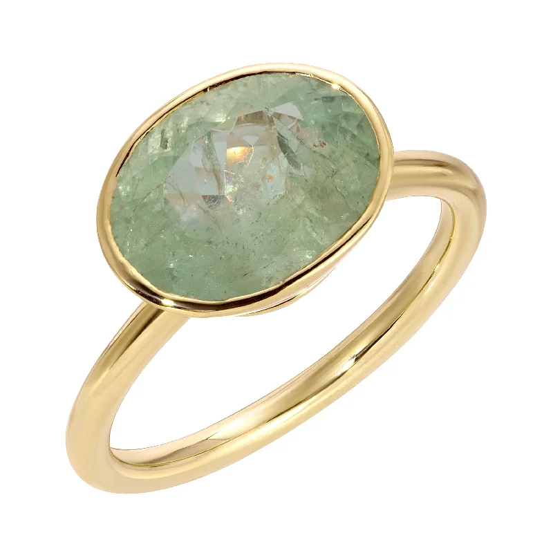 GREEN BERYL OVAL RING