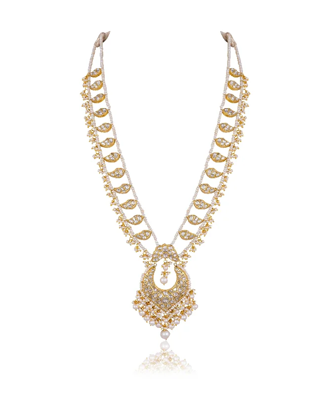 white gold infinity ring Hanshini Polki Long Necklace
