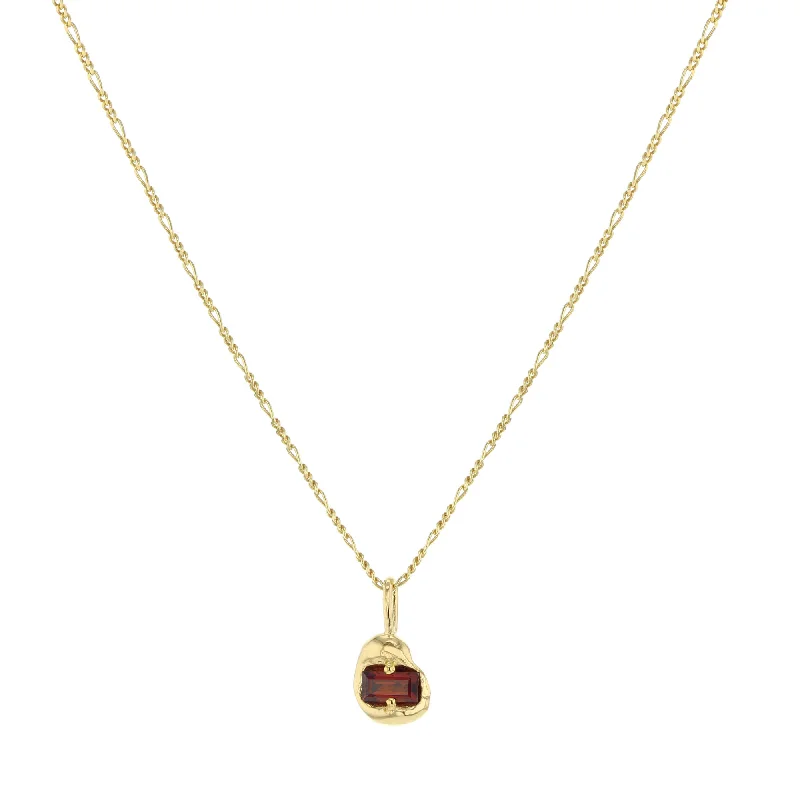personalized photo locket necklace Vital Gold Plated Necklace w. Red Zirconia
