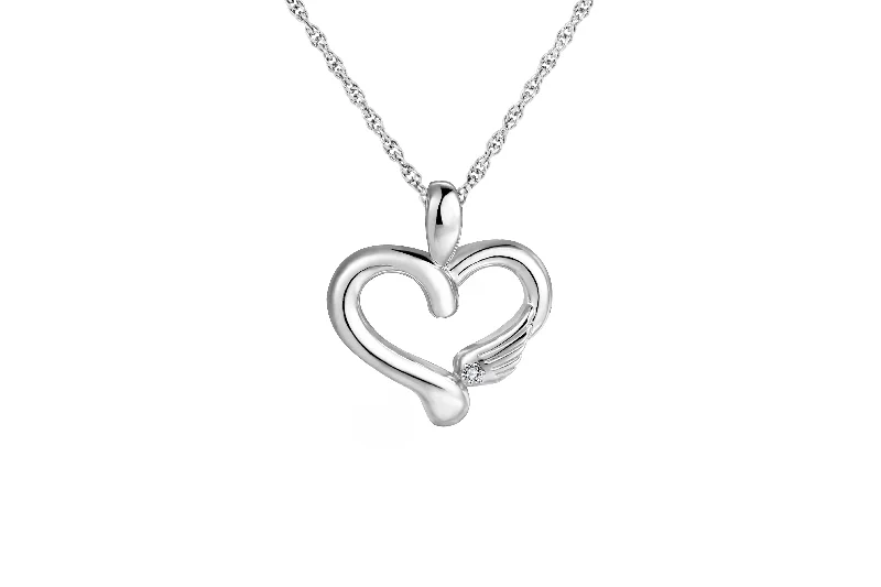 white gold diamond cluster ring Forever In My Heart Angel Wing Necklace