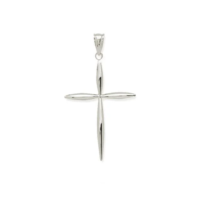 simple sapphire wedding band HIGH POLISH WHITE GOLD CROSS CHARM PENDANT