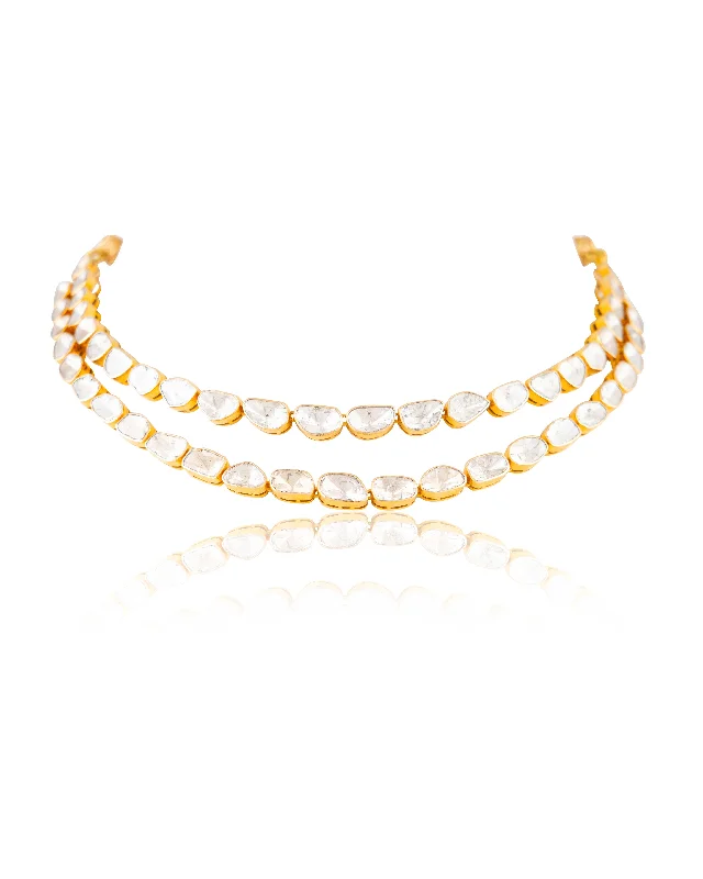 natural garnet gemstone ring Hithika Polki Necklace