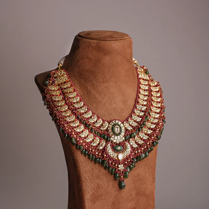 handmade wire-wrapped gemstone ring Hypatia Polki Long Necklace