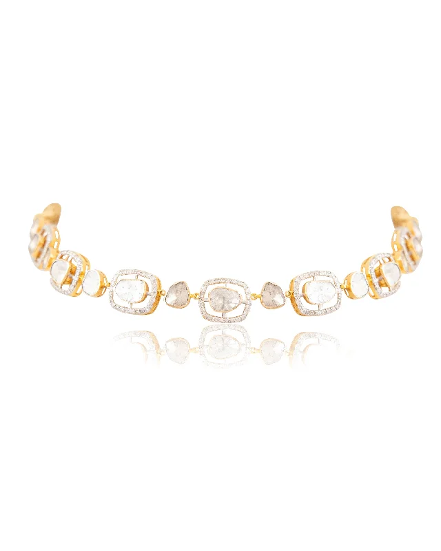 dainty rose gold anklet Ishita Polki And Diamond Choker