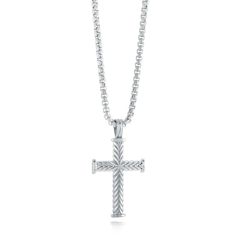 silver arrow pendant necklace Italgem Men's Stainless Steel Cross Pendant