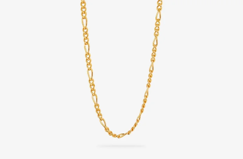 emerald gemstone earrings IX Chunky Figaro 22K Gold Plated Necklace