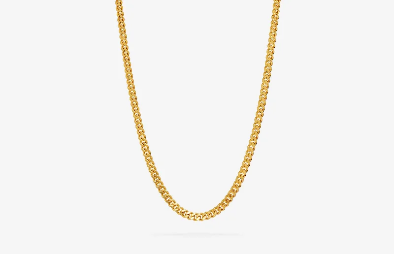 dainty gold chain ring IX Curb Brushed 22K Gold Plated Necklace