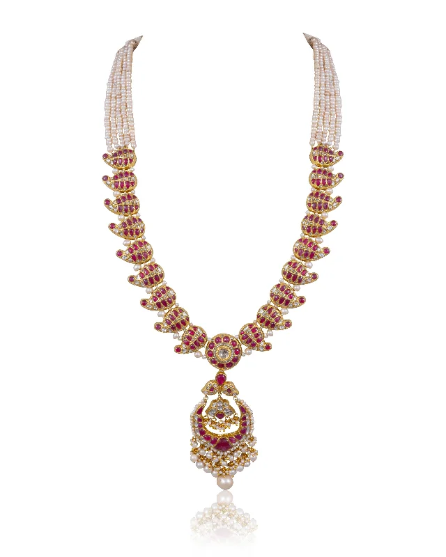 vintage art deco engagement ring Jamila Polki Long Necklace
