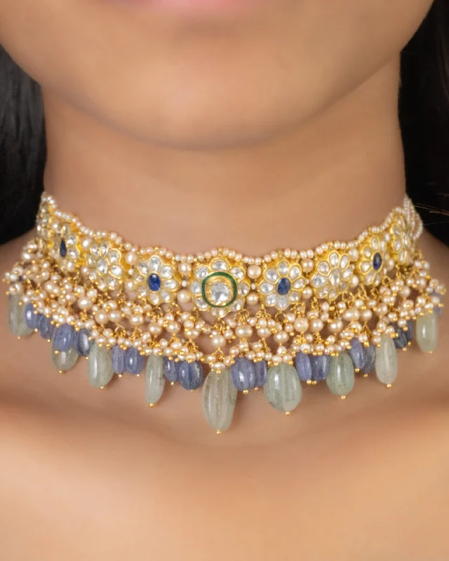 genuine amber pendant necklace Jassi Polki Choker