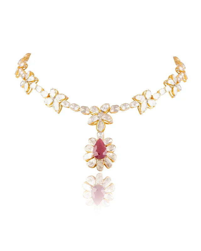 celestial moon and star necklace Jessica Polki And Diamond Necklace