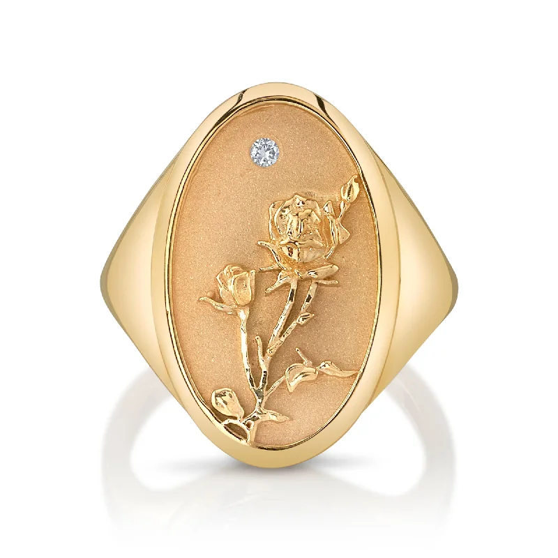 JUNE BIRTH FLOWER SIGNET RING