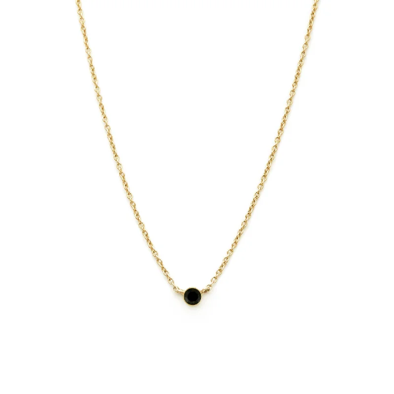 dainty lotus flower ring Black collection Necklace 001
