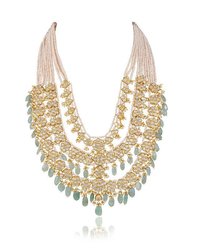 unique diamond eternity band Kainaat Polki Long Necklace