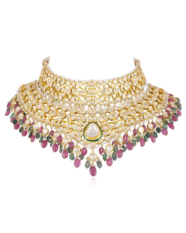 gold-plated snake chain bracelet Kamya Jadau Polki Choker