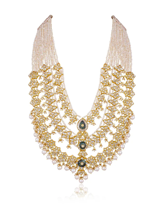real zircon gemstone bracelet Kaveri Polki Long Necklace