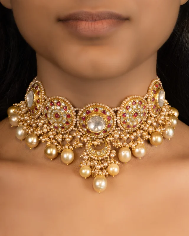 large statement turquoise ring Khushali Polki Choker