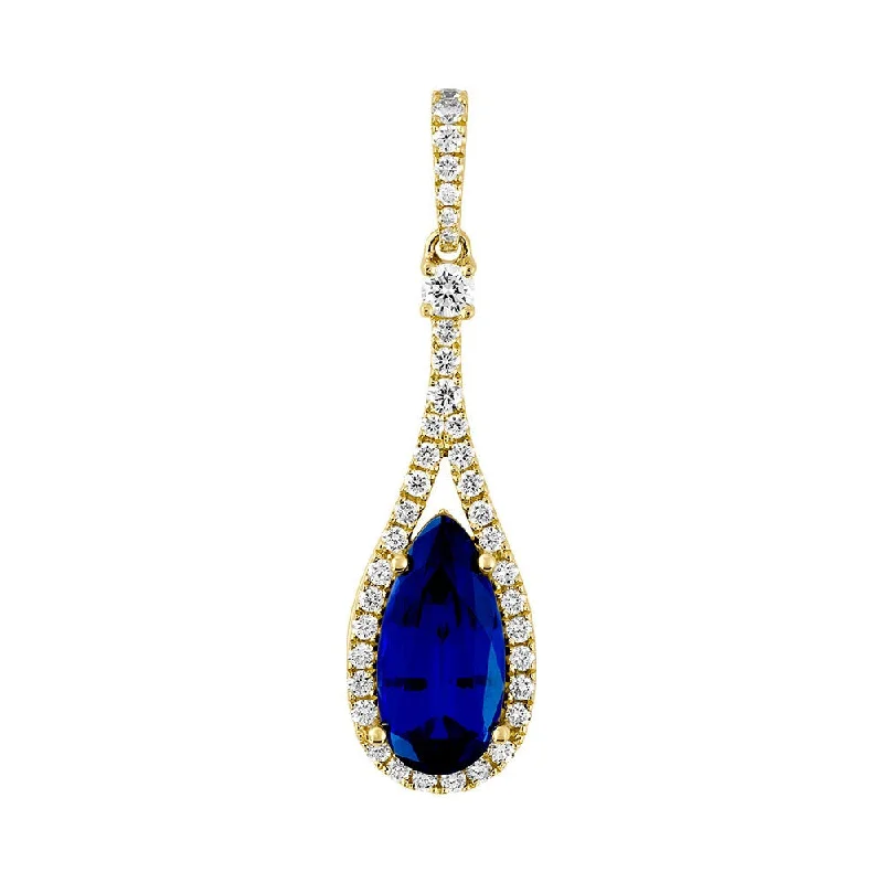 celestial zodiac sign necklace Lab Grown Diamond & Blue Sapphire Necklace