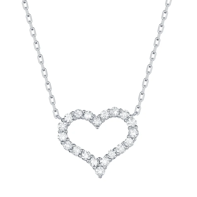 natural garnet gemstone ring Lab Grown Diamond Heart Necklace (0.5 ctw)