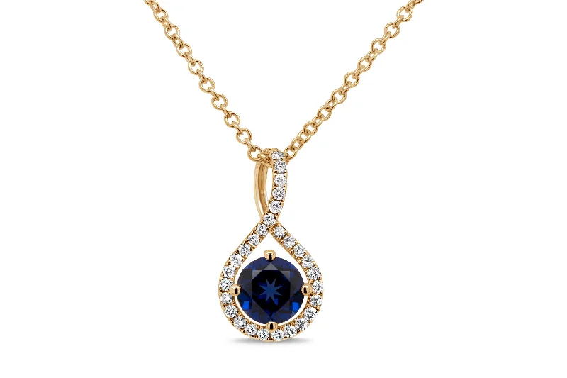 celestial galaxy planet necklace Lab Grown Sapphire Pendant & Necklace