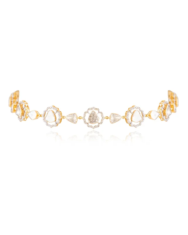 cubic zirconia eternity necklace Lafiza Polki And Diamond Choker