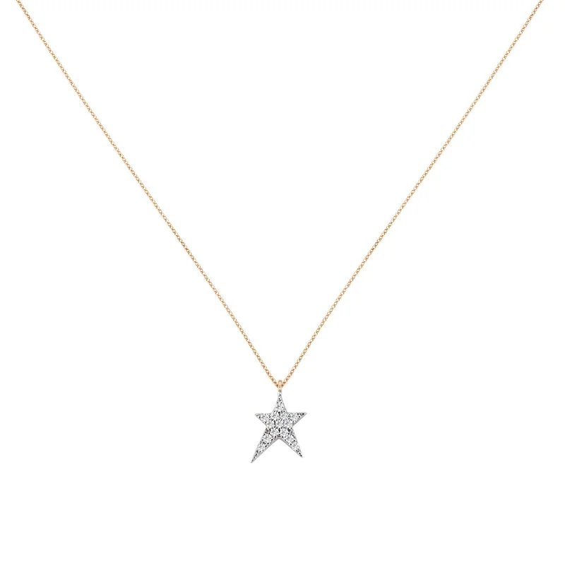 simple crystal pendant necklace Maxi Pave Struck Star Necklace