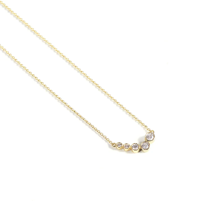 delicate heart stud earrings Iyla 14K Gold Necklace w. Diamonds