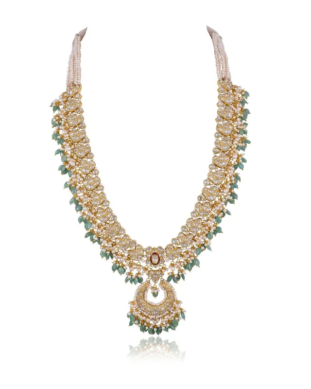 real tiger’s eye bead bracelet Lekha Polki Long Necklace