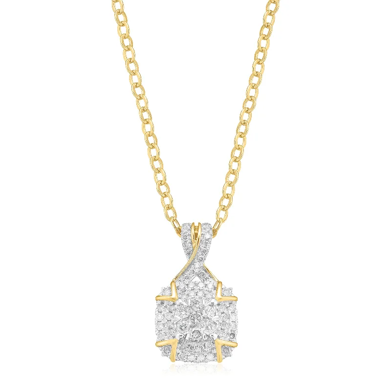 custom zodiac sign ring London 9ct Yellow Gold with Round Brilliant Cut 1/3 CARAT tw of Diamond Pendant