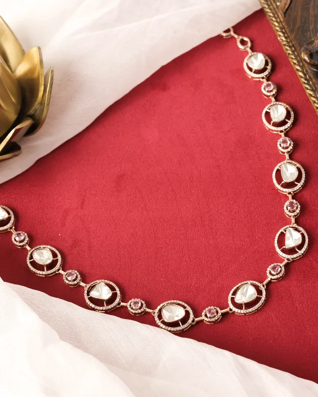 gold-plated figaro chain Lyra Polki And Diamond Necklace