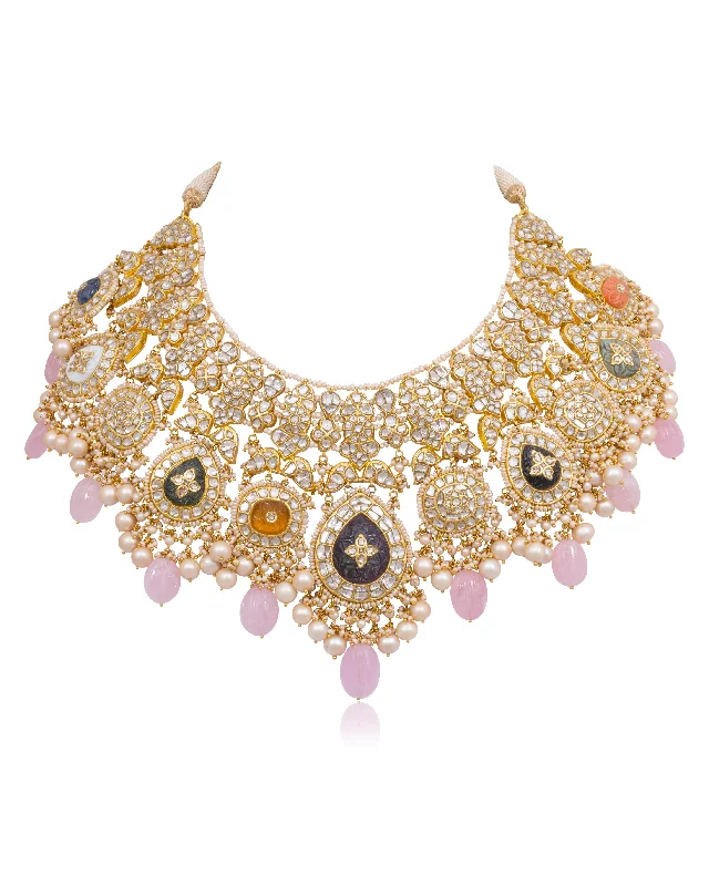 dainty gold chain earrings Mania Polki Necklace