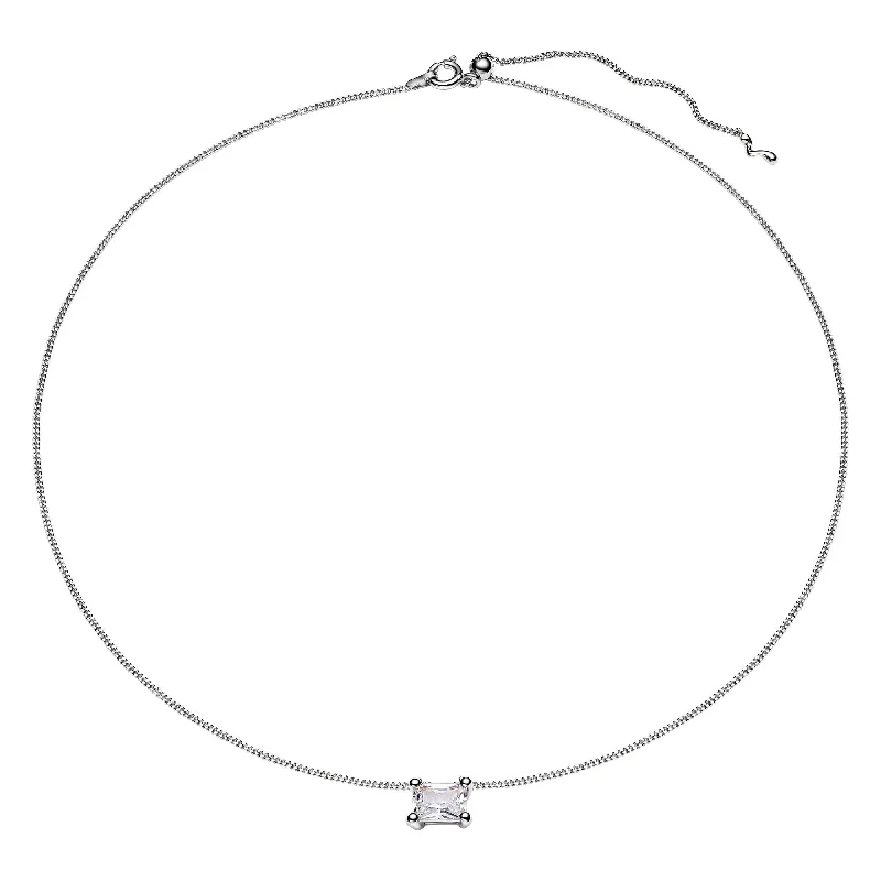celestial sun and moon pendant Roppongi Drop Silver Necklace w. Zirconia