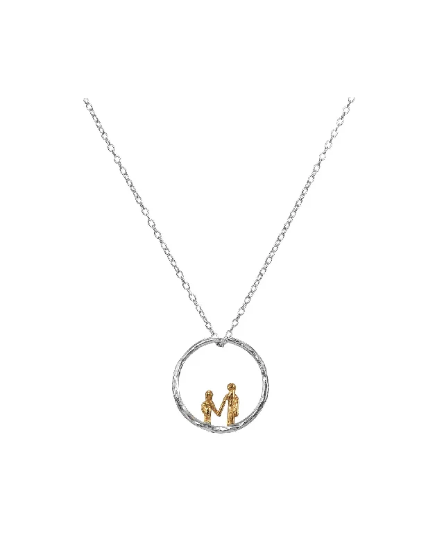 personalized hand-stamped bar ring Skorpan & Jonatan Silver & Gold Plated Necklace