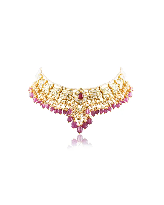 black diamond eternity band Meena Polki Necklace
