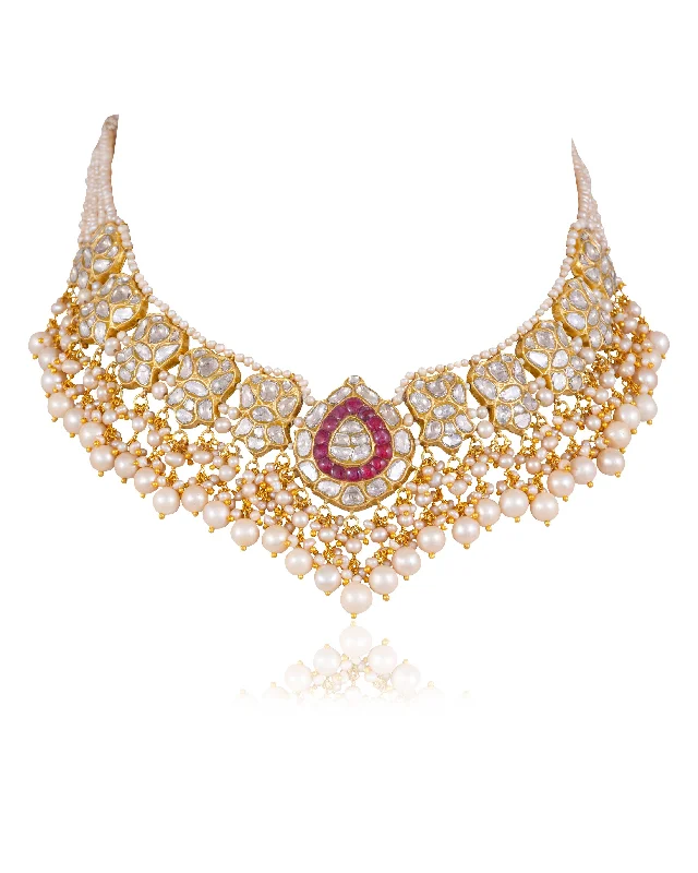 snake chain bracelet gold Meghna Polki Necklace