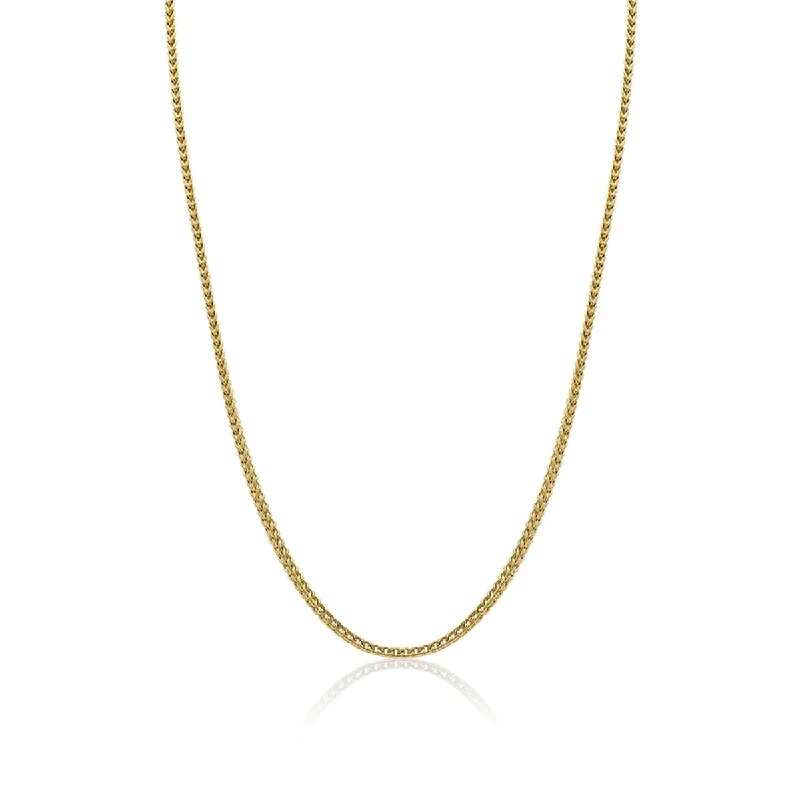 white gold necklace simple MEN'S YELLOW TONE STAINLESS STEEL FRANCO CHAIN NECKLACE, 3.5MM WIDE