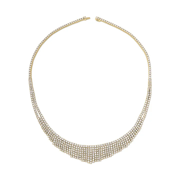 sterling silver lotus ring Mesh Diamond Selene Necklace